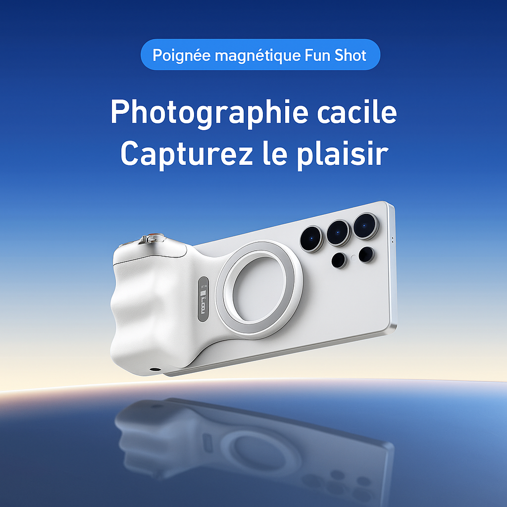TELESIN : Poignée Grip photo magnétique – Télécommande Bluetooth – iPhone, Huawei, Xiaomi